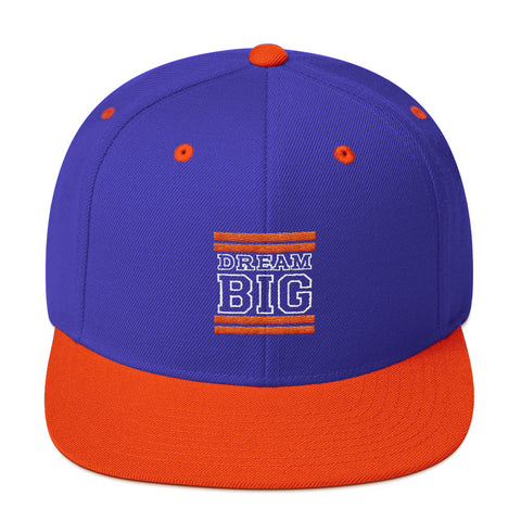 Royal Blue and Orange Dream Big Snapback Hat