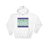 White Navy Blue and Green Hooded Sweatshirt