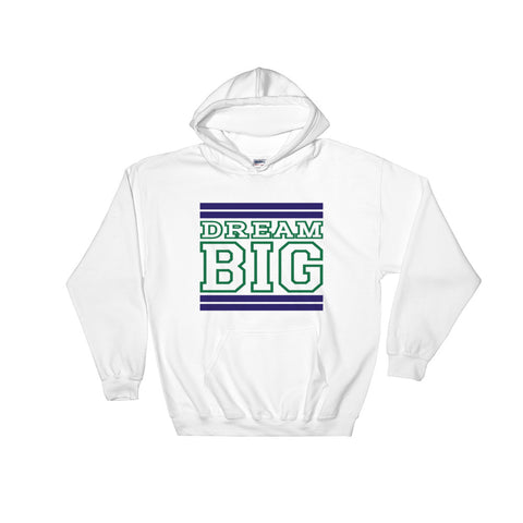 White Navy Blue and Green Hooded Sweatshirt