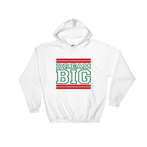 White Red and Green Hooded Sweatshirt