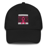 Black White and Pink Breast Cancer Awareness Dad hat