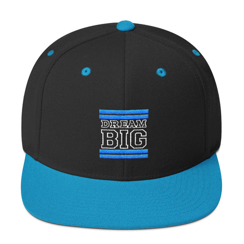 Black and Teal Dream Big Snapback Hat