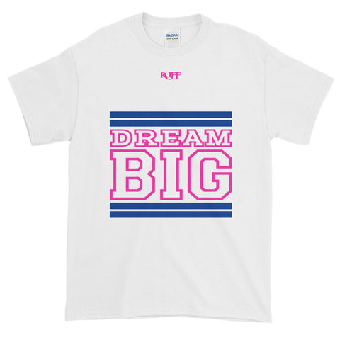 White Royal Blue and Pink Short-Sleeve T-Shirt