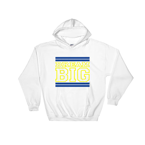 White Royal Blue and Yellow Hooded Sweatshirt