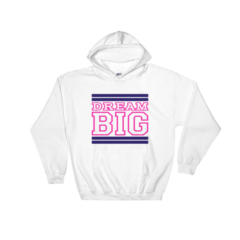 White Navy Blue and Pink Hooded Sweatshirt