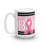 White Black and Pink Breast Cancer Awareness Mug