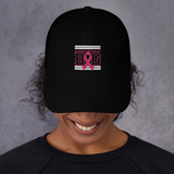 Black White and Pink Breast Cancer Awareness Dad hat