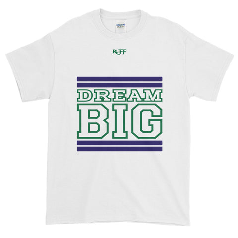 White Navy Blue and Green Short-Sleeve T-Shirt
