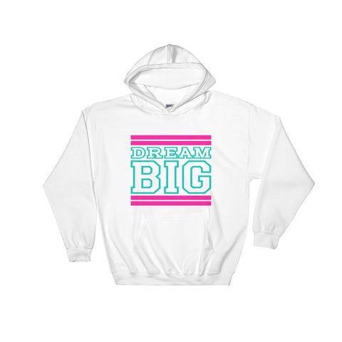 White Pink and Turquoise Hooded Sweatshirt