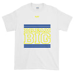 White Royal Blue and Yellow Short-Sleeve T-Shirt