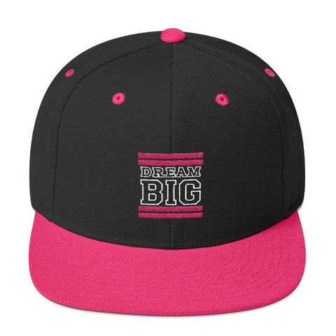 Black and Pink Dream Big Snapback Hat