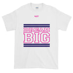 White Navy Blue and Pink Short-Sleeve T-Shirt