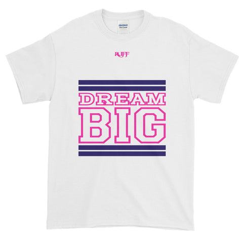 White Navy Blue and Pink Short-Sleeve T-Shirt