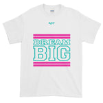 White Pink and Turquoise Short-Sleeve T-Shirt
