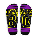 Purple and Yellow Dream Big Flip-Flops