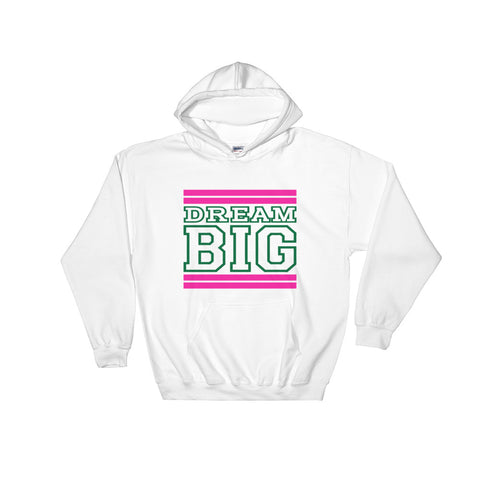 White Pink and Green Hooded Sweatshirt