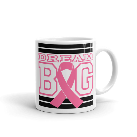 White Black and Pink Breast Cancer Awareness Mug