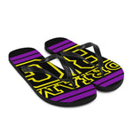 Purple and Yellow Dream Big Flip-Flops