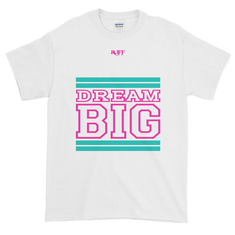 White Turquoise and Pink Short-Sleeve T-Shirt